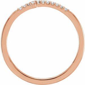 14K Rose Gold Lab-Grown Diamond Round 1 Mm Polished .08 Ctw Lab-Grown Diamond Sideways Cross Ring Size 7