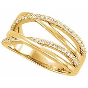 14K Yellow Gold Round 1.1 Mm 1/5 Ctw Lab Grown Diamond Ring Size 7