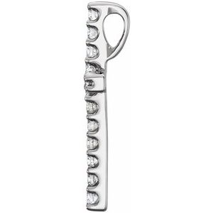 14K White Gold Round 1.3Mm Gh Si1-Si2 1/6 Ctw Lab-Grown Diamond Petite Cross Pendant