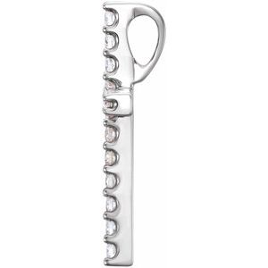 14K White Gold Round 1.7Mm Gh Si1-Si2 1/4 Ctw Lab-Grown Diamond Petite Cross Pendant