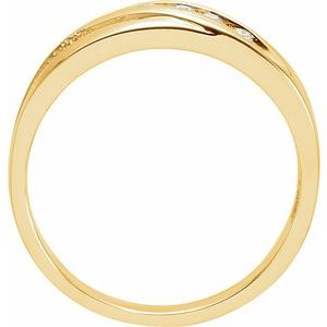 14K Yellow Gold 4 Mm Si2-Si3, G-H Polished Natural Diamond Channel-Set Band Size 10