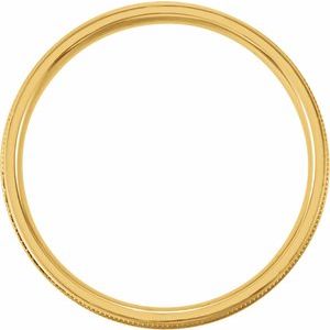 10K Yellow Or White Or Rose Gold Milgrain Edge Comfort-Fit Flat Band