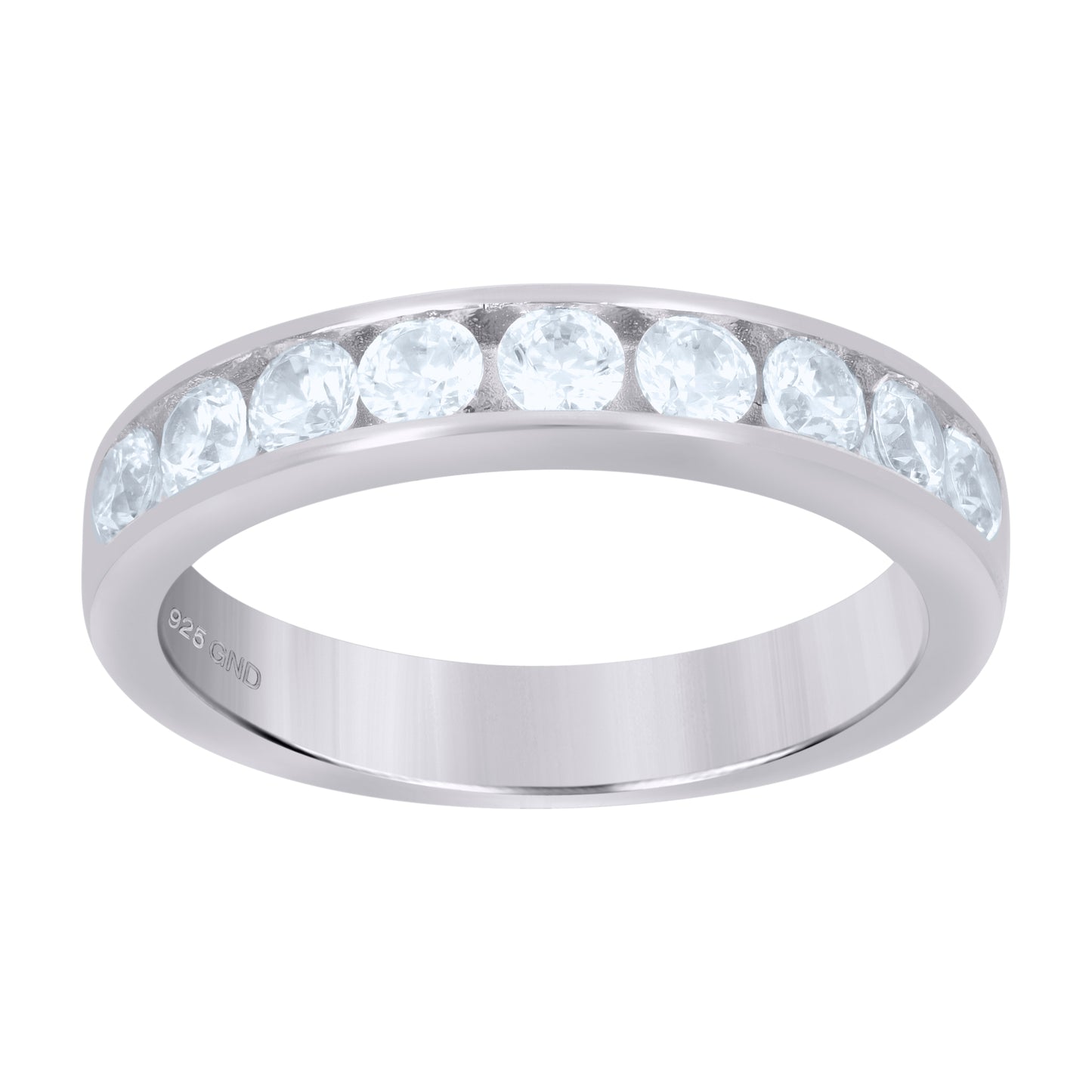 Sterling Silver Women's Cubic-Zirconia Bridal Anniversary Engagement Wedding Band Ring