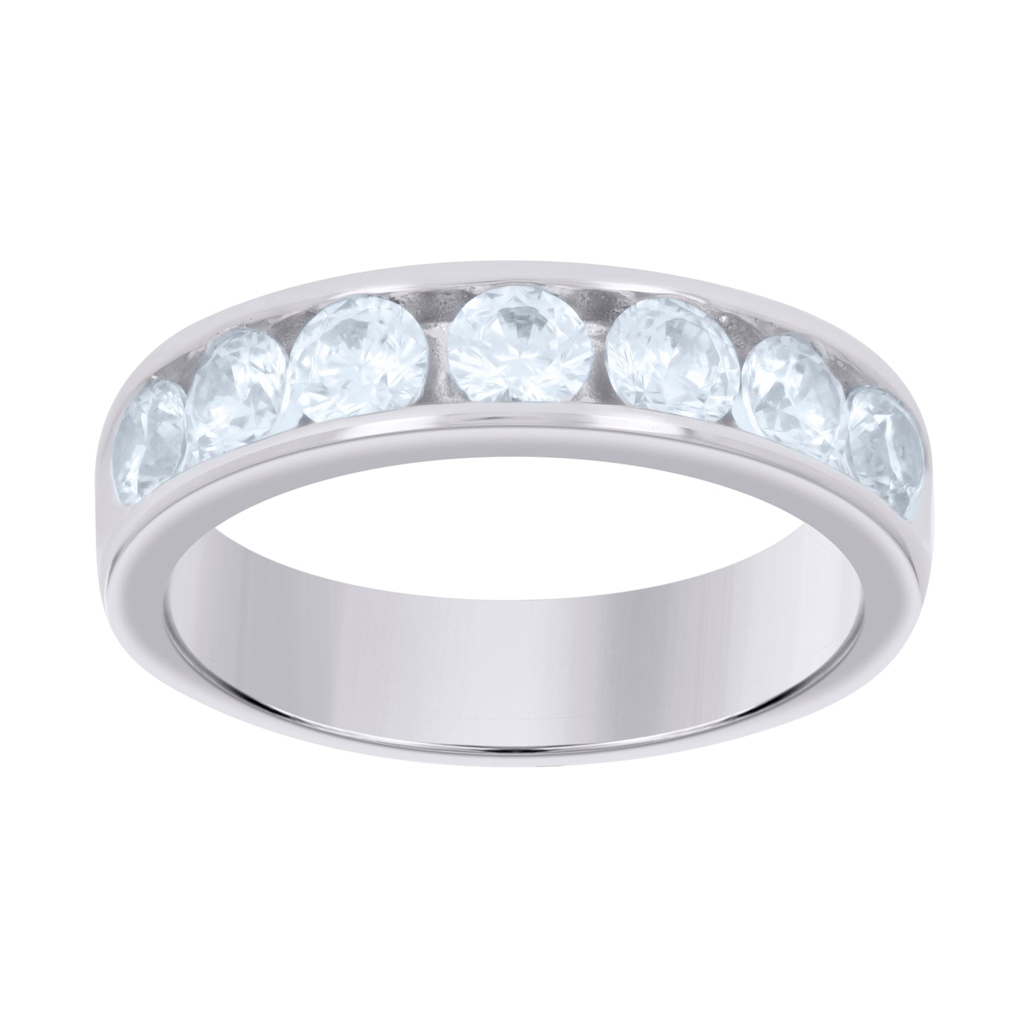 Sterling Silver Women's Cubic-Zirconia Fashion Bridal Anniversary Wedding Engagement Band Ring