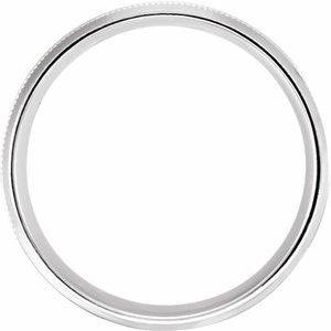 14K Yellow Or White Or Rose Gold Or Sterling Silver Or Platinum Milgrain Beveled-Edge Comfort-Fit Half Round Band
