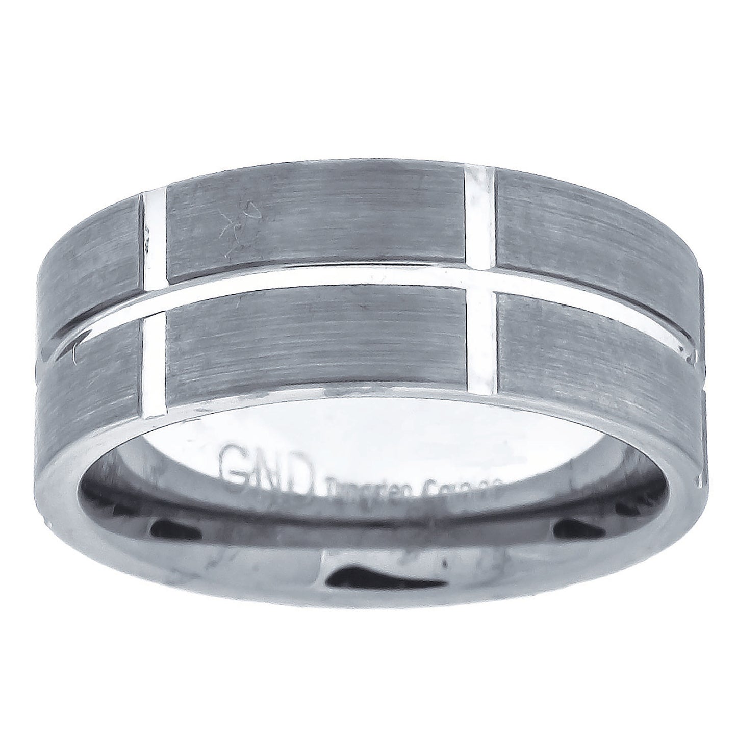 Tungsten Brushed Finish Notched Mens Comfort-fit 8mm Sizes 7 - 14 Bridal Anniversary Engagement Wedding Band