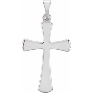 Platinum 21 X 14 Mm Polished Cross Pendant