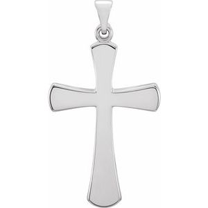 Sterling Silver 16.11 X 8.04 Mm Polished Cross Pendant