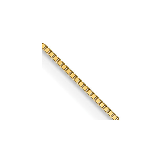 14K Yellow Gold .5mm Baby Box with Lobster Clasp Chain, 24 in