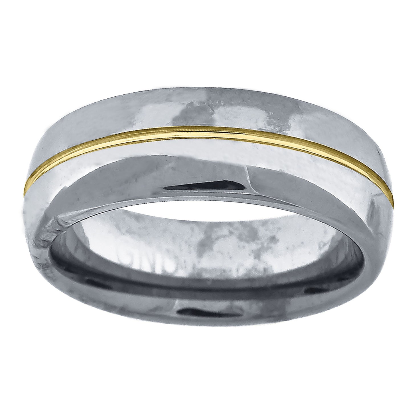Tungsten Gold-tone Center Grooved Highly Shiny Mens Comfort-fit 8mm Sizes 7 - 14 Bridal Anniversary Engagement Wedding Band