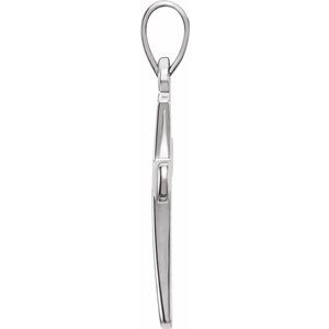 Sterling Silver 16.11 X 8.04 Mm Polished Cross Pendant