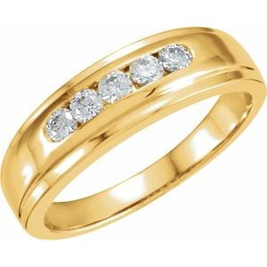14K Yellow Gold 1/6 CTW Natural Diamond Channel-Set Band
