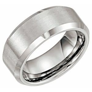 Tungsten 8 mm Beveled-Edge Comfort-Fit Band Size 7