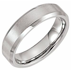 Tungsten 6 mm Beveled-Edge Inlay Band