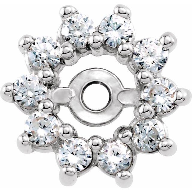 14K Yellow Or White Gold 2.6 Mm Polished 1/4 Ctw Natural Diamond Earring Jackets