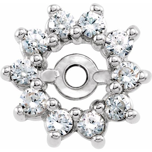 14K Yellow Or White Gold 2.6 Mm Polished 1/4 Ctw Natural Diamond Earring Jackets