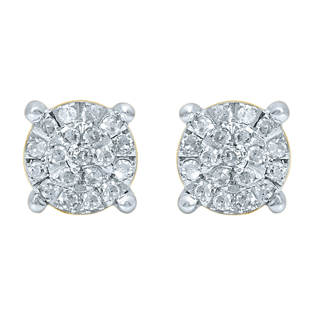 10K Yellow Gold Yellow Gold 0.13-0.15 Cttw Round Diamonds Earring