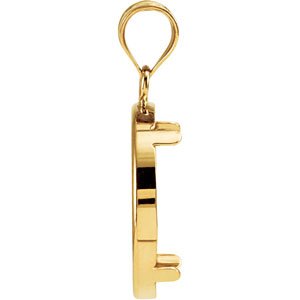 14K Yellow Gold 16.4 Mm Tab Back Polished Coin Frame Bezel Pendant