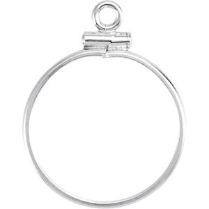 Sterling Silver 19x1.5 mm Polished Screw-Top Coin Edge Coin Frame Bezel Dangle