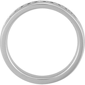 14K White Gold Round 1.7 Mm G-H Si2-Si3 1/5 Ctw Natural Diamond Anniversary Band Size 7