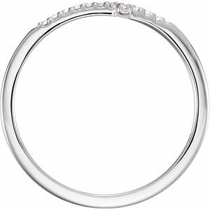14K White Gold Lab-Grown Diamond Round 1 Mm Polished .08 Ctw Lab Grown Diamond Sideways Cross Ring Size 7