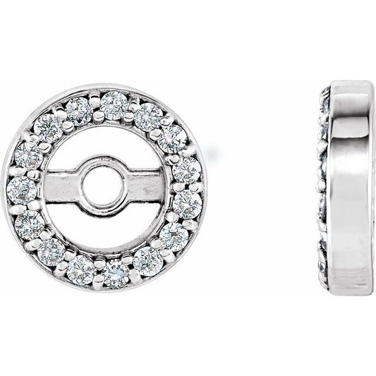 14K Yellow Or White Gold 3 Mm Polished Natural Diamond Halo-Style Earring Jackets