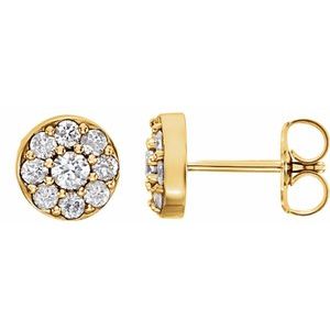 14K Yellow Gold Round 2.7 Mm 3/8 Ctw Lab-Grown Diamond Earrings With Backs