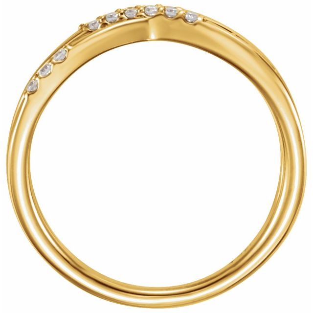 14K Yellow Gold Round 1.3 Mm Polished 1/6 Ctw Natural Diamond Ring, Size 7