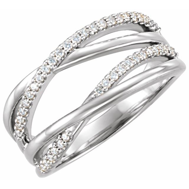 14K White Gold Round 1.1 Mm Polished 1/5 Ctw Lab Grown Diamond Ring, Size 7