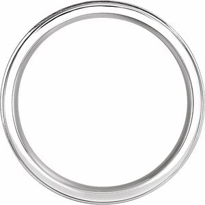 14K White Gold Comfort-Fit Grooved Design Band Size 8