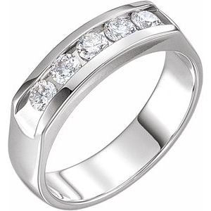 Continuum Sterling Silver 3/4 CTW Natural Diamond Channel-Set Band