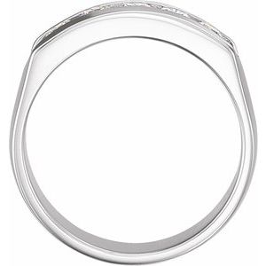 Continuum Sterling Silver 3/4 CTW Natural Diamond Channel-Set Band