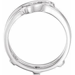14K White Gold Polished Ring Guard Size 6