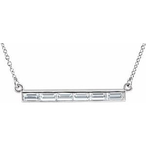 Platinum 28 X 3 Mm 17 In Polished 3/4 Ctw Natural Diamond 17 Inch Necklace