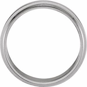 14K White Gold Fancy Flat Edge Band Size 9.5