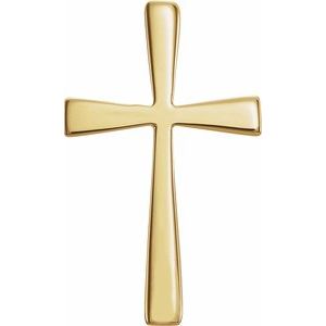 18K Yellow Gold 18 X 11 Mm Polished Cross Pendant