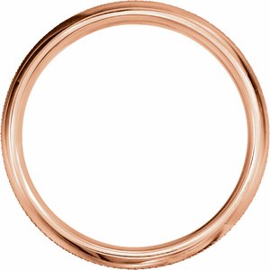 14K Rose Gold 6 Mm Polished Knurl Design Band Size 10.5