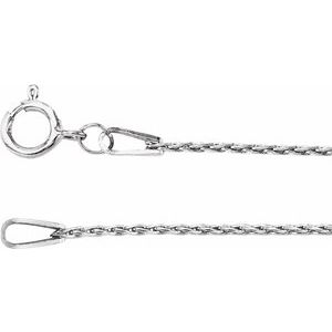 Rhodium-Plated Sterling Silver Spring Ring Wheat Chain, Length: 7 In, Width: 1 Mm