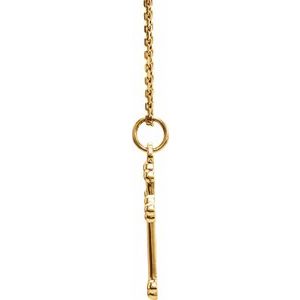 14K Yellow Gold 12 X 7.8 Mm 18 In Polished Cross Necklace