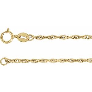 14K Yellow Gold Filled 1.75 Mm Spring Ring Polished Rope Chain