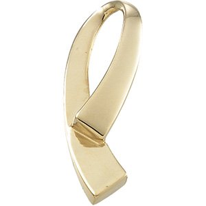 14K Yellow Gold 32 X 11.5 Mm Polished Freeform Slide Pendant
