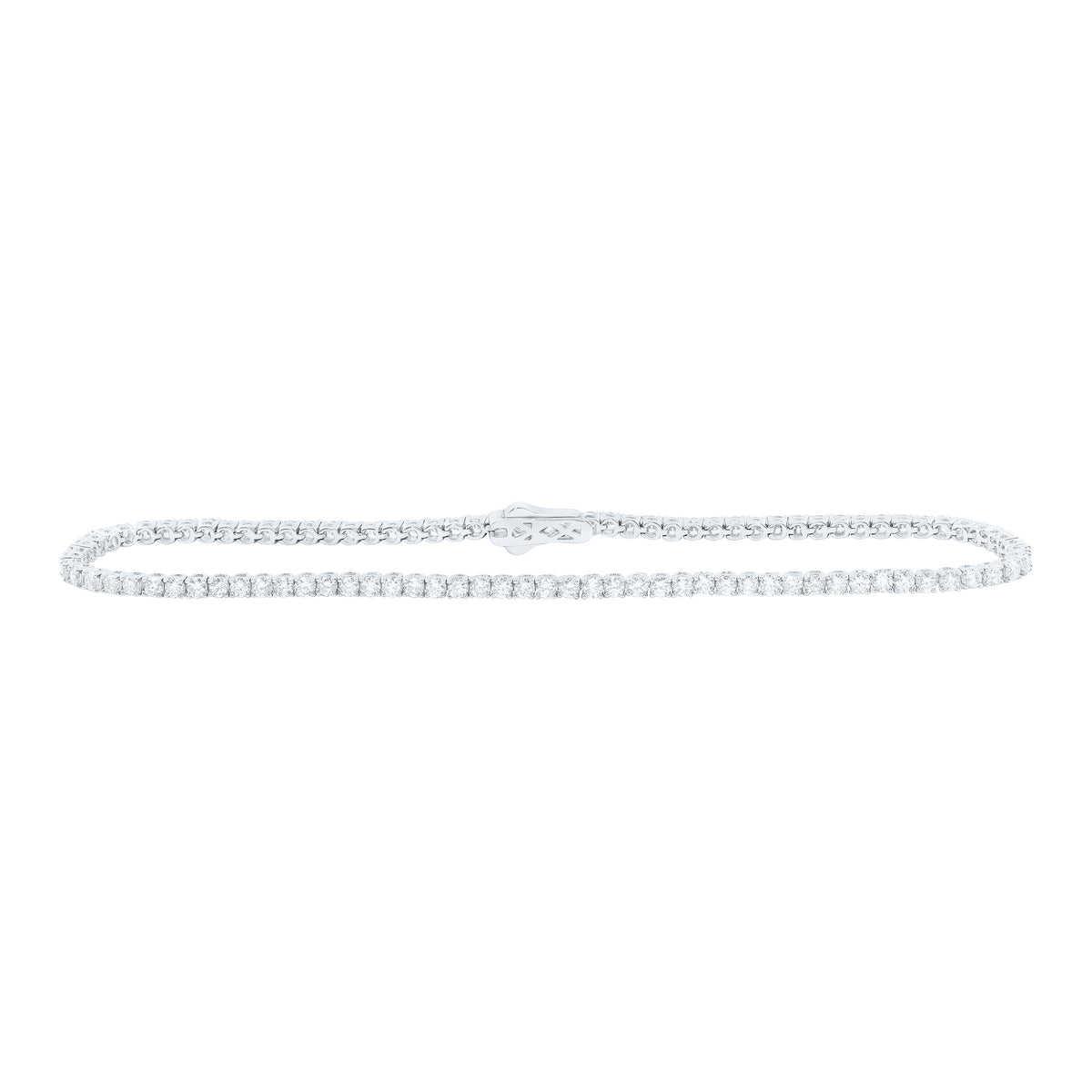 14K Yellow Or White Gold Lab Grown Diamond Fashion Round Tennis Bracelet (7 Inch)