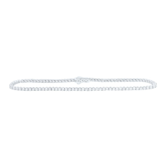 14K Yellow Or White Gold Lab Grown Diamond Fashion Round Tennis Bracelet (7 Inch)