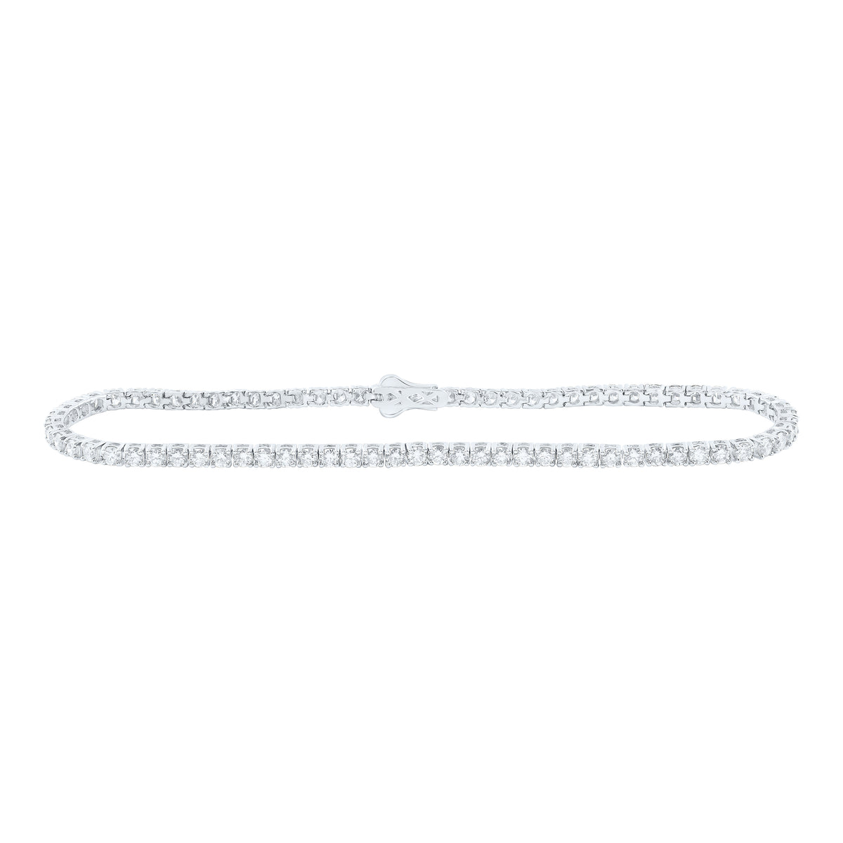 14K Yellow Or White Gold Lab Grown Diamond Fashion Round Tennis Bracelet (7 Inch)