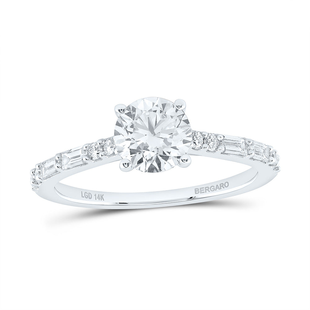 14K Yellow Or White Gold 1 1/3 Cttw Lab Grown Diamond 1 Cttw Center Round Engagement Ring