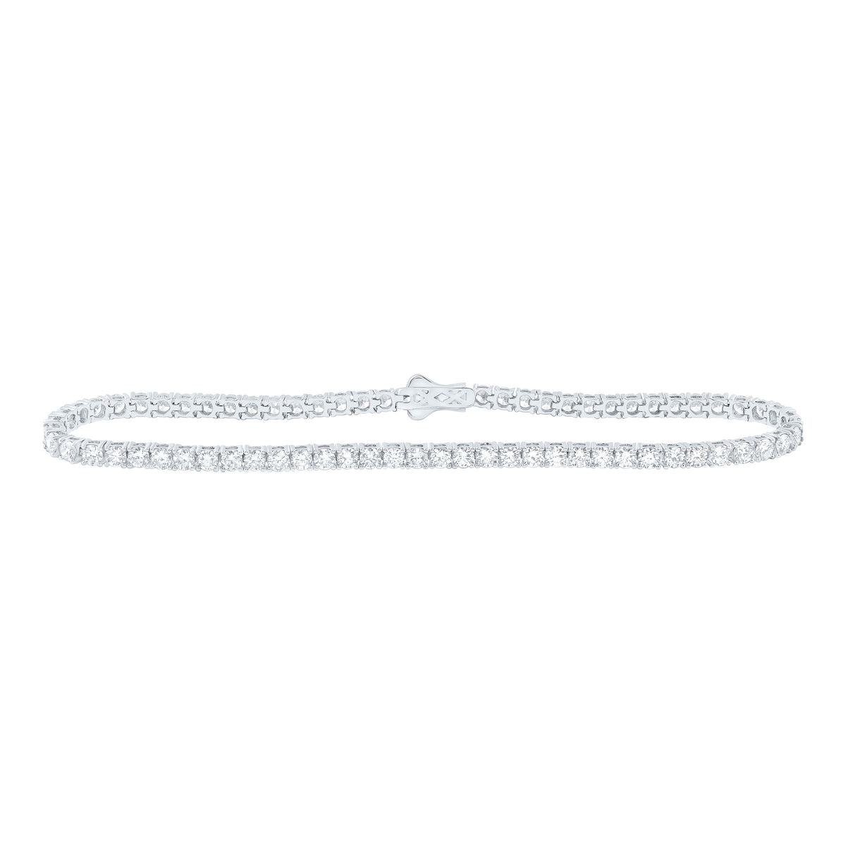 14K Yellow Or White Gold Lab Grown Diamond Fashion Round Tennis Bracelet (7 Inch)
