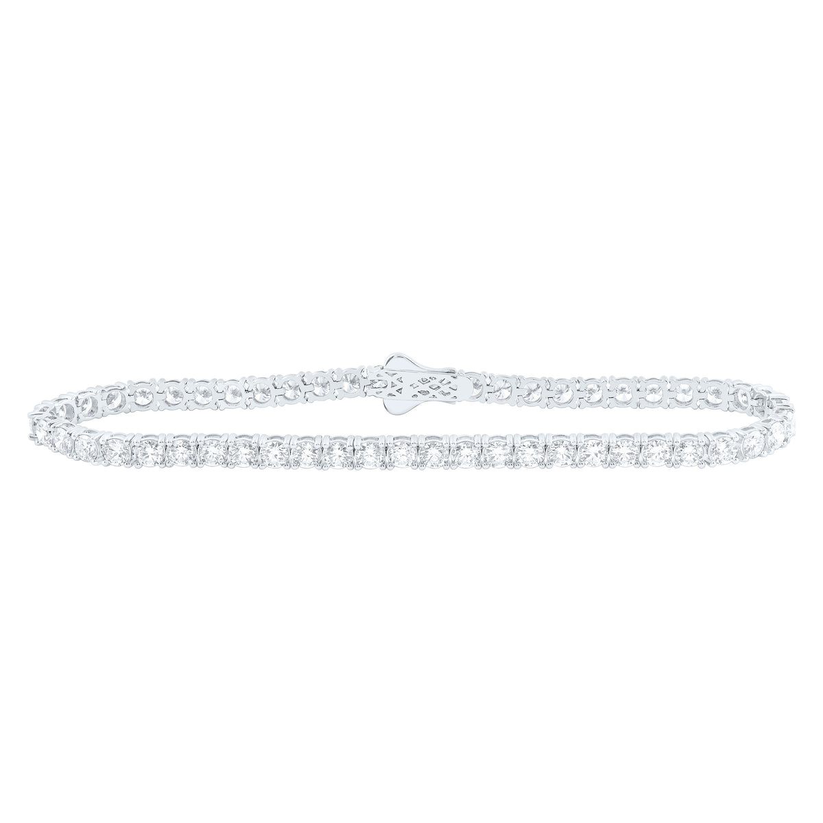 14K Yellow Or White Gold Lab Grown Diamond Fashion Round Tennis Bracelet (7 Inch)