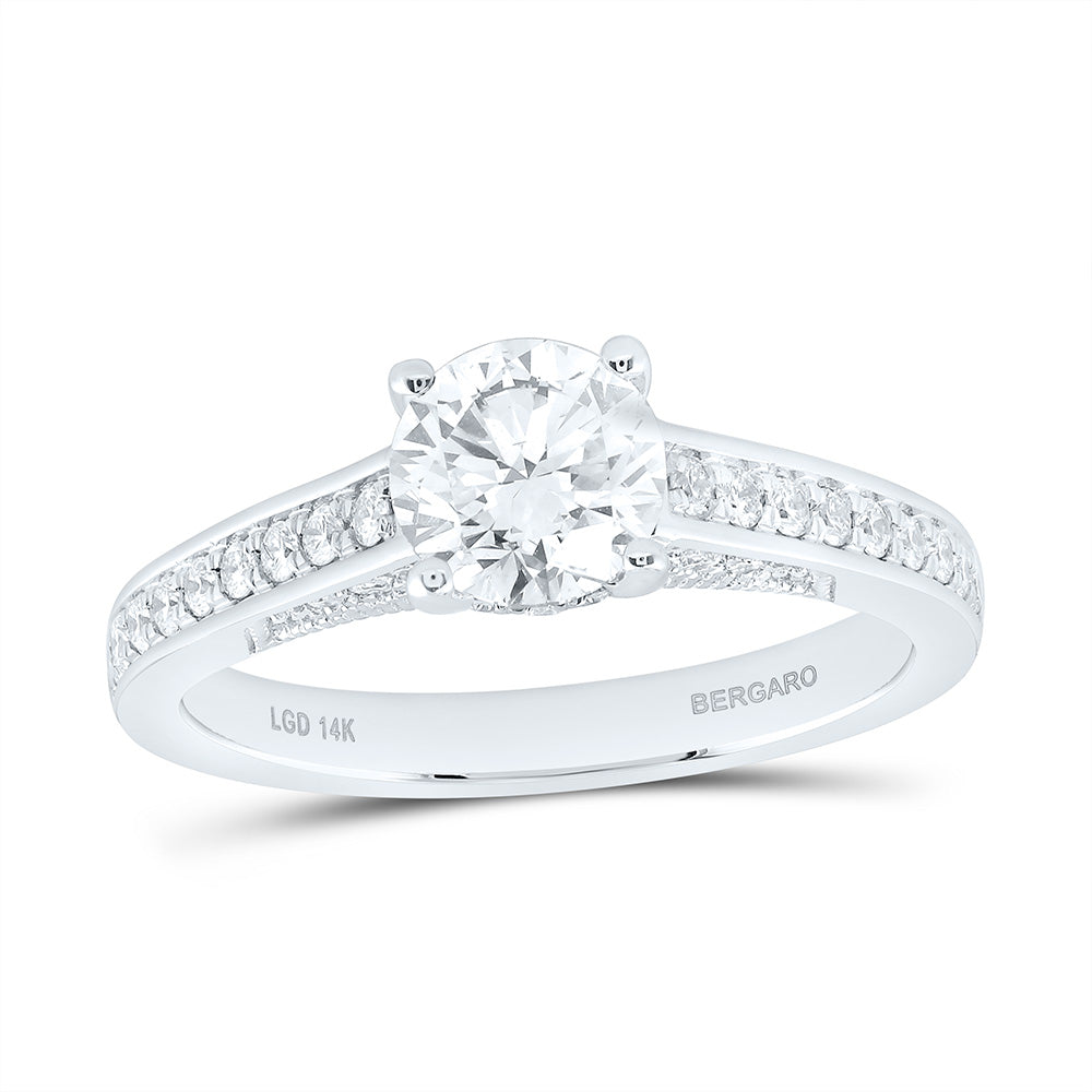 14K Yellow Or White Gold 1 1/3 Cttw Lab Grown Diamond 1 Cttw Center Round Engagement Ring