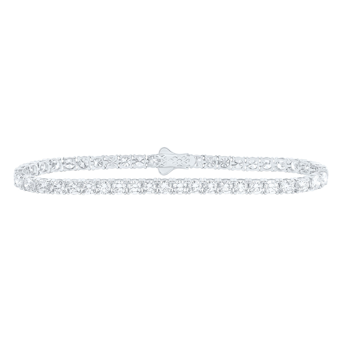 14K Yellow Or White Gold Lab Grown Diamond Fashion Round Tennis Bracelet (7 Inch)