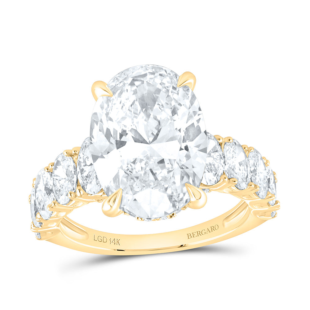 14K Yellow Or White Gold 8 3/8 Cttw Lab Grown Diamond 6 Cttw Center Oval Engagement Ring